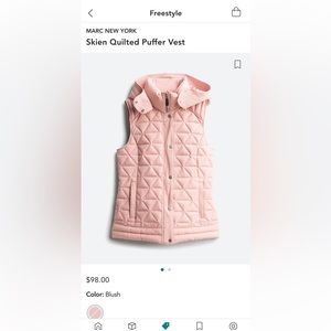 Andrew Marc quilted pink puffer hooded vest XS